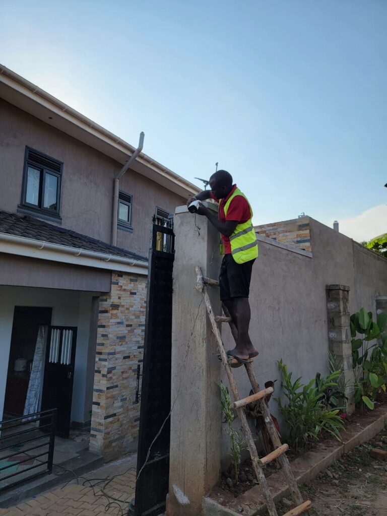 Deltech engineer installing camera