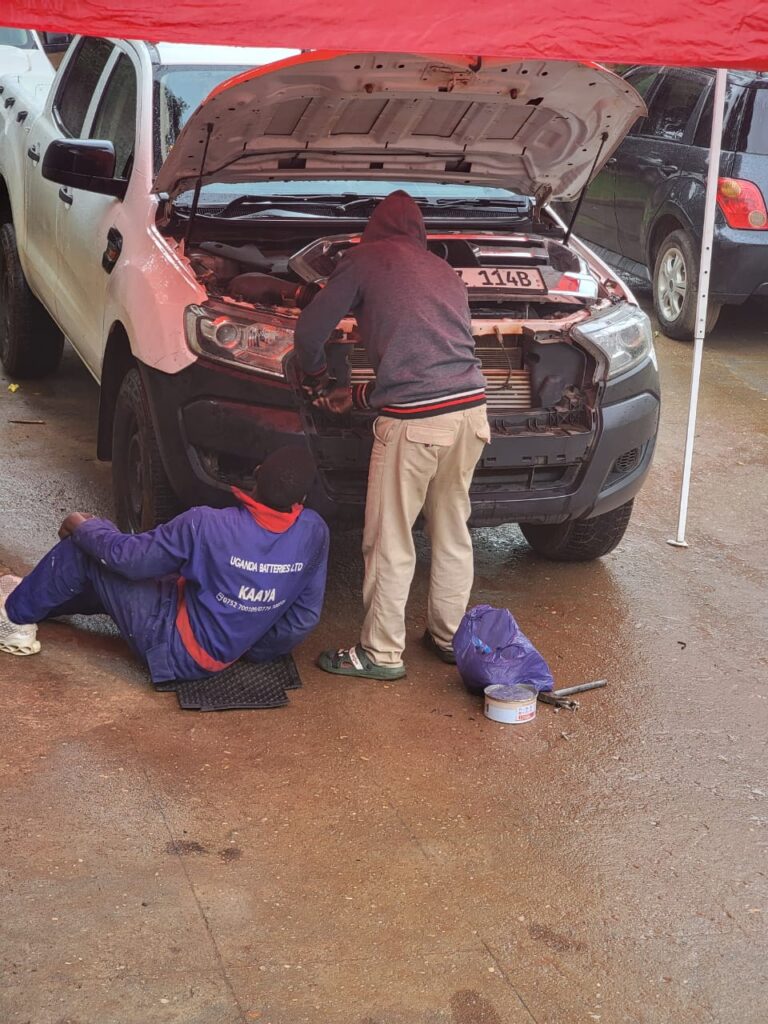 Deltech Engineers repairing a Ford Truck